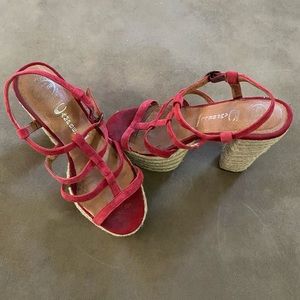 Jeffrey Campbell Red Strappy 5 1/2” heel